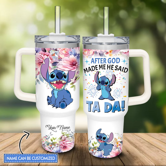 God Made Me Personalized Ohana Tumbler With Handle 0224