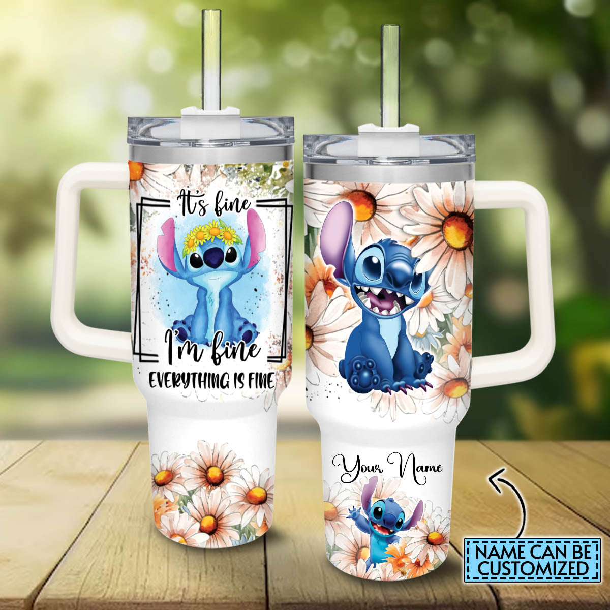 Everything Is Fine Personalized Ohana Tumbler With Handle 0224