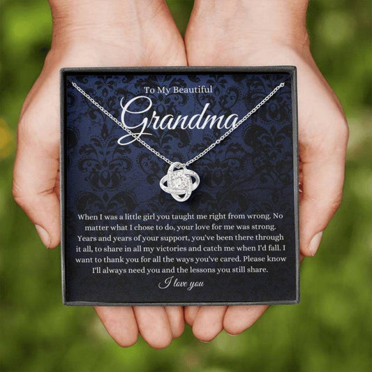 To My Beautiful Grandma Gift For Grandma Grandmother Thank You - Grandma Love Knot Necklace 0921