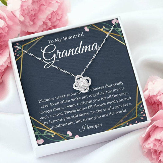 To My Grandma Gift For Grandmother From Granddaughter Grandson - Grandma Love Knot Necklace 0921