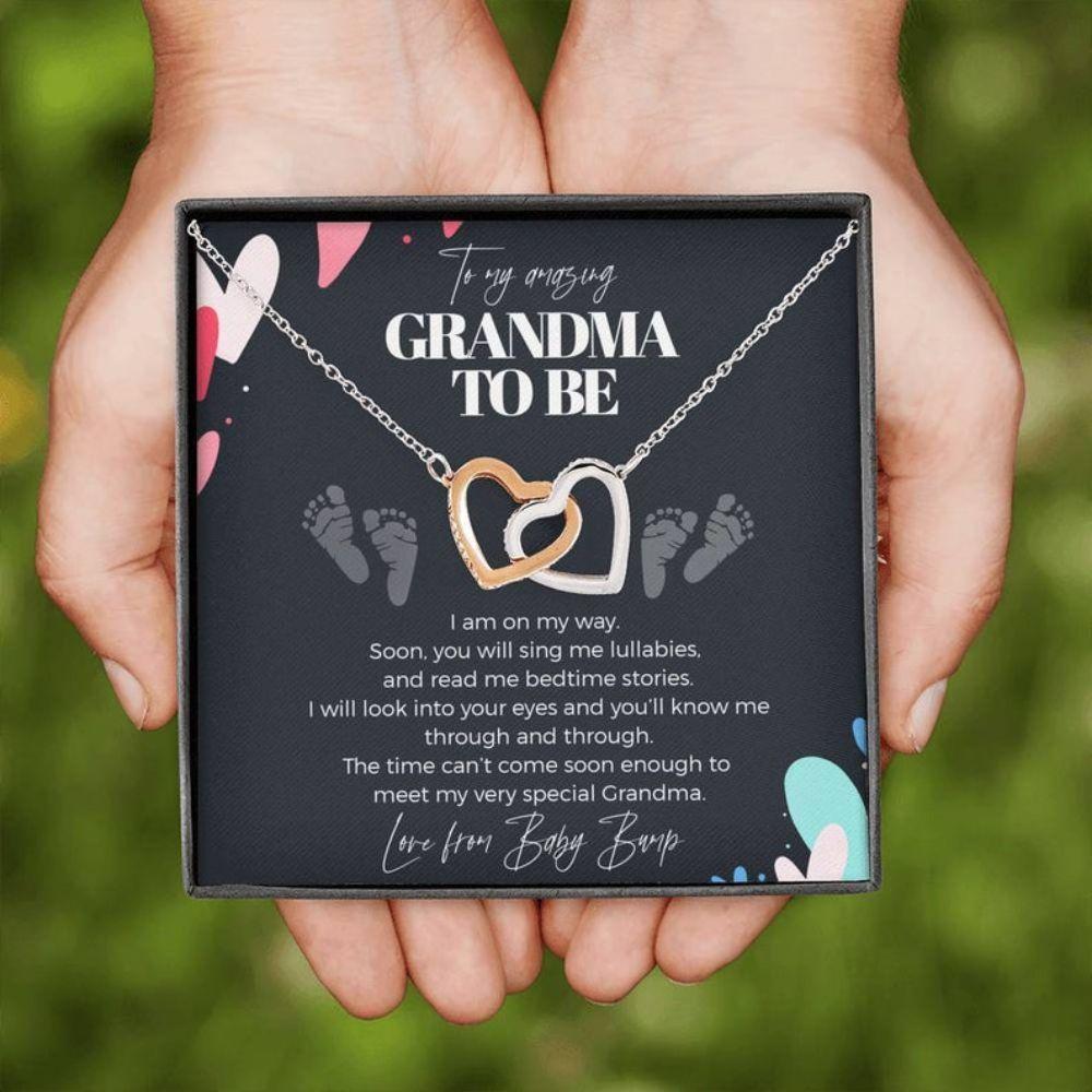 To My Grandma To Be Pregnancy Gift For Grandma From Baby Bump - Grandma Two Hearts Necklace 0921