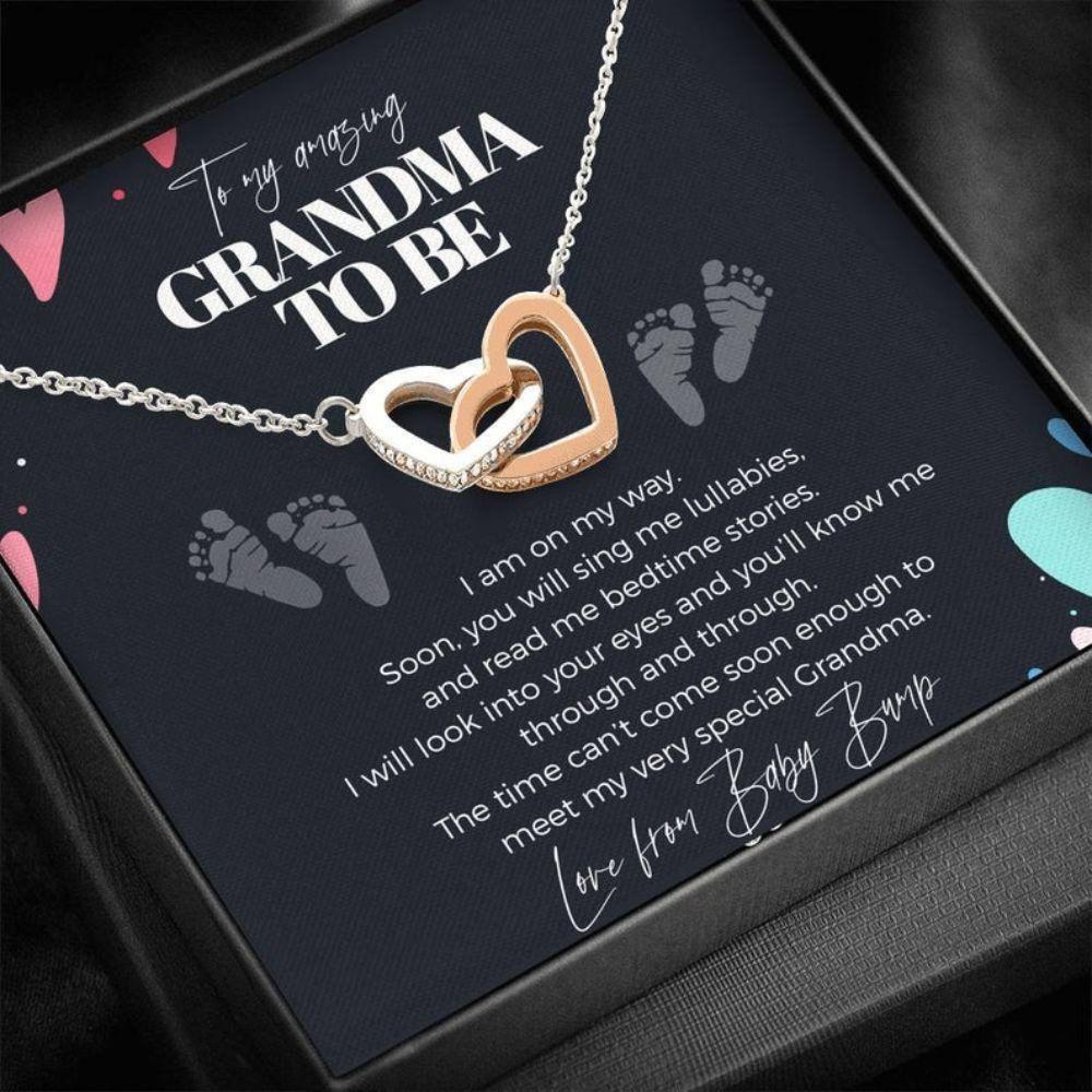 To My Grandma To Be Pregnancy Gift For Grandma From Baby Bump - Grandma Two Hearts Necklace 0921