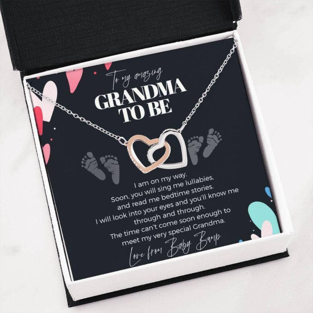 To My Grandma To Be Pregnancy Gift For Grandma From Baby Bump - Grandma Two Hearts Necklace 0921