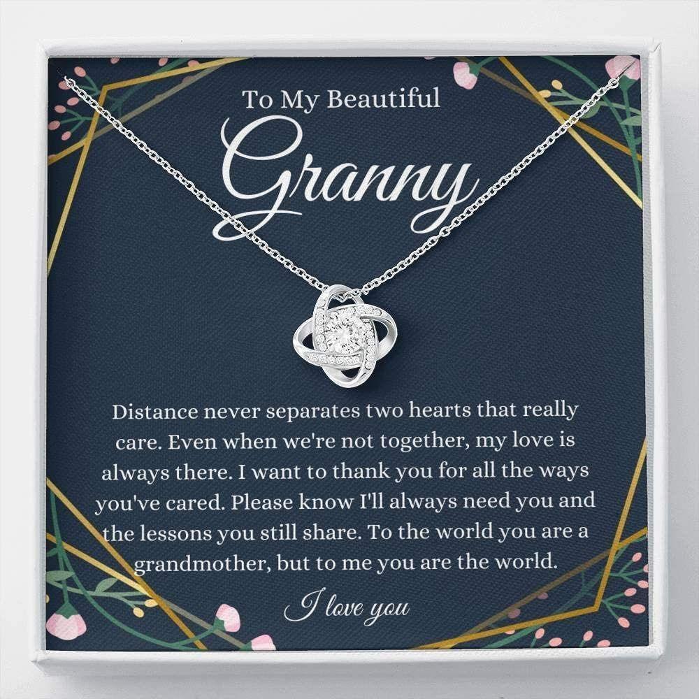 To My Granny Grandmother Gift From Granddaughter/Grandson - Grandma Love Knot Necklace 0921