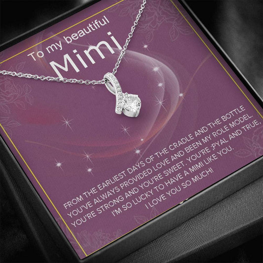 To My Mimi - Grandma Petite Ribbon Necklace 0921